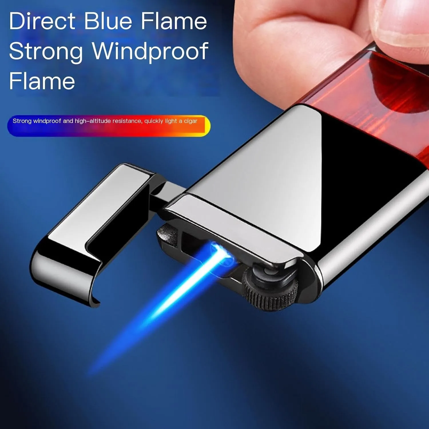 2pcs Lighter,Soft Flame Lighter Jet Torch Lighters，Refillable Adjustable Flame, Wheel Flint Ignition Portable Slim Lighter Gifts for Men Dad Husband(Without Gas) (Color : Red)