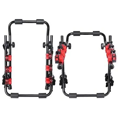 3 Bike Bicycle Carrier Car Truck SUV Foldable Trunk Mount Rear Rack w/ Straps