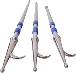 3 Pack Cargo Grabber Reach Retriever Tool, Commercial Push Pole for Yachts/Fishing Boats, Heavy Duty Water Rescue Hook Rod, Lenght Adjustable Grappling Hooks