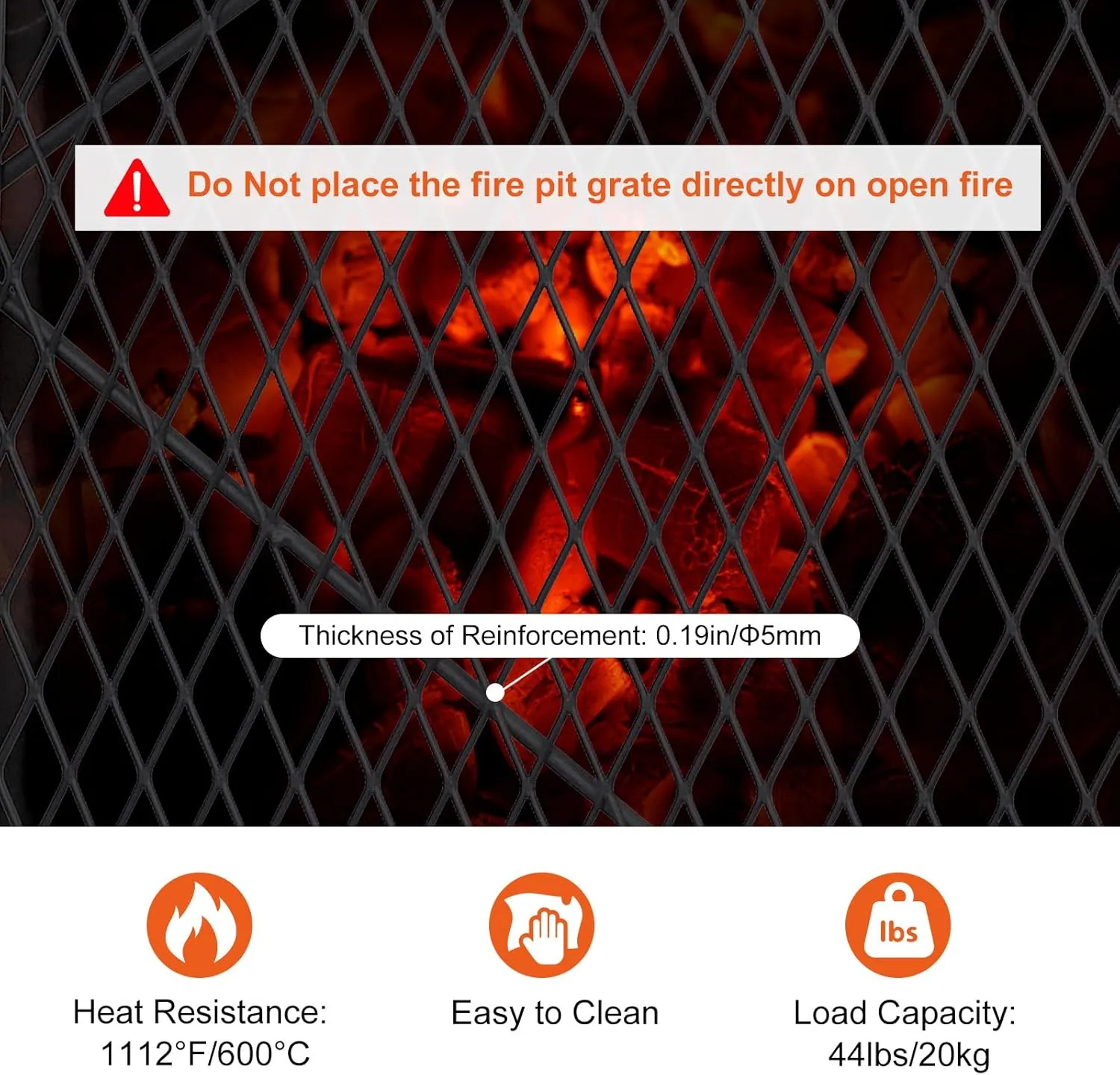 36×36in Fire Pit Cooking Grill Grate, X-Marks Fire Pit Grill Cooking Grate, Outdoor Campfire BBQ Grill, Heavy Duty Steel Campfire BBQ Grill Grid, Portable Camping Cookware with Handle