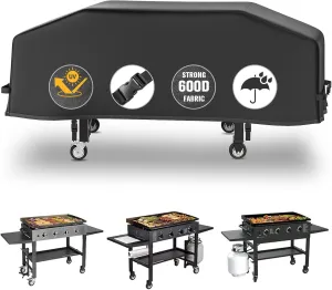 36" Blackstone Griddle Grill Cover, 1528 600D Heavy Duty Rip-Proof Materials Flat Top Grill Cover,Waterproof and Fade Resistant Grill Cover with Straps for Camp Chef and More 4-Burner Griddle
