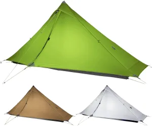 3F UL Gear LanShan pro Tent, 1 Person / 2 Person Outdoor Ultralight Camping Tent, 3-Season or 4-Season Professional Backpacking Ten, for Camping, Hiking, Trekking (Green-1 Person, 3 Season)