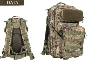 3P Tactical Backpack - 30L Capacity, Waterproof Oxford Cloth, MOLLE System - Ideal for Hiking, Rucking, and Military Use (Travel, DATA), OSFA