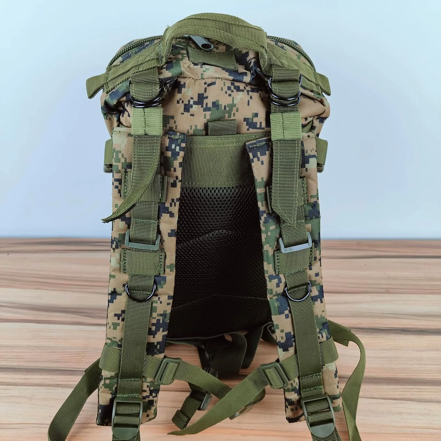3P Tactical Backpack - 30L Capacity, Waterproof Oxford Cloth, MOLLE System - Ideal for Hiking, Rucking, and Military Use (Travel, DATA), OSFA