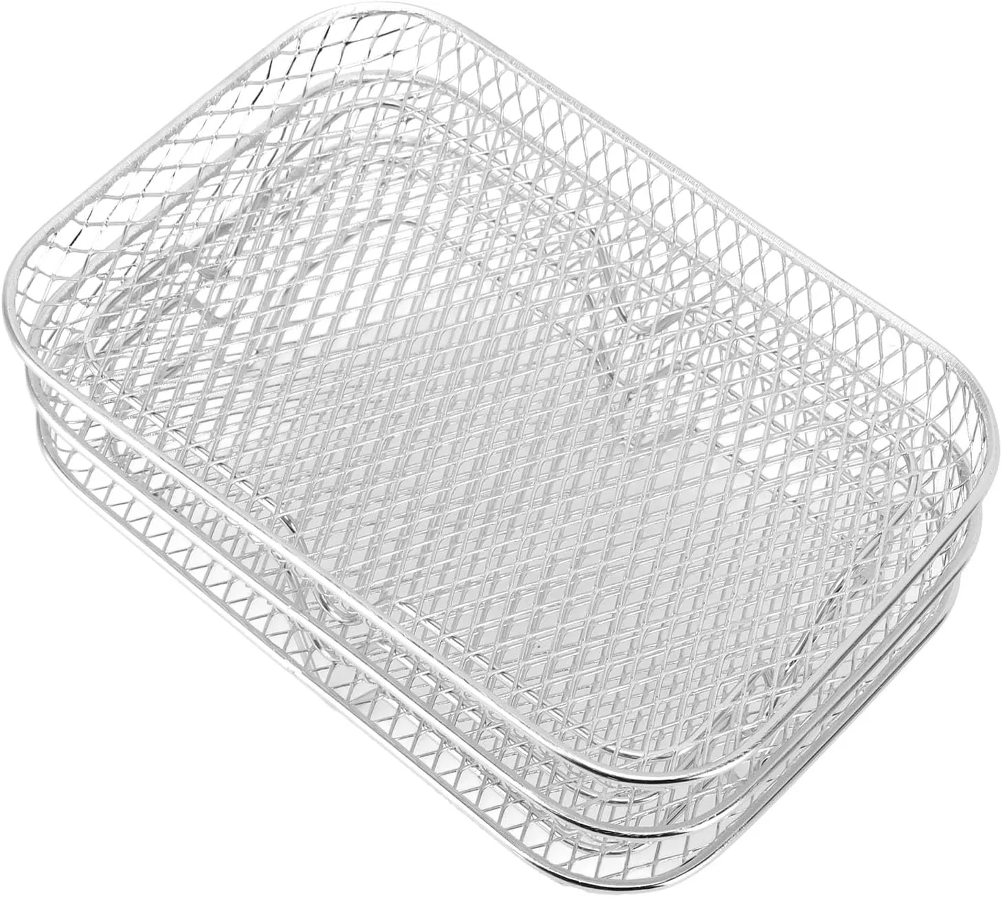 3PCS Stackable Multi Layer Dehydrator Rack - Stainless Steel Fryer Rack, Stackable Design, Multifunctional 8 Inch Compatibility, Designed with Side Handles for Easy Use (Rectangle (12 X 10 X 1.5cm /