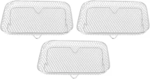 3PCS Stackable Multi Layer Dehydrator Rack - Stainless Steel Fryer Rack, Stackable Design, Multifunctional 8 Inch Compatibility, Designed with Side Handles for Easy Use (Rectangle (12 X 10 X 1.5cm /
