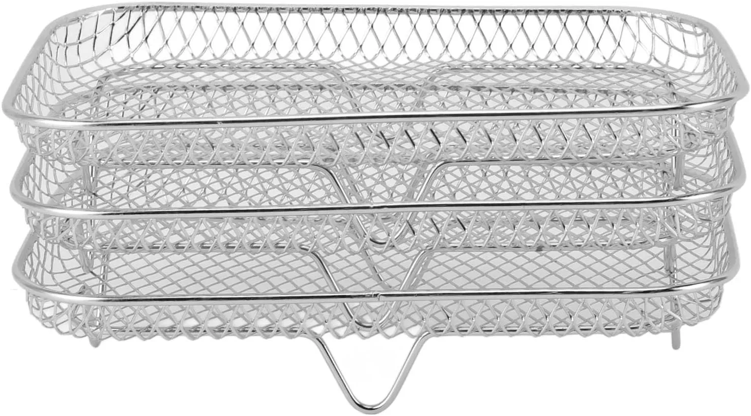 3PCS Stackable Multi Layer Dehydrator Rack - Stainless Steel Fryer Rack, Stackable Design, Multifunctional 8 Inch Compatibility, Designed with Side Handles for Easy Use (Rectangle (12 X 10 X 1.5cm /