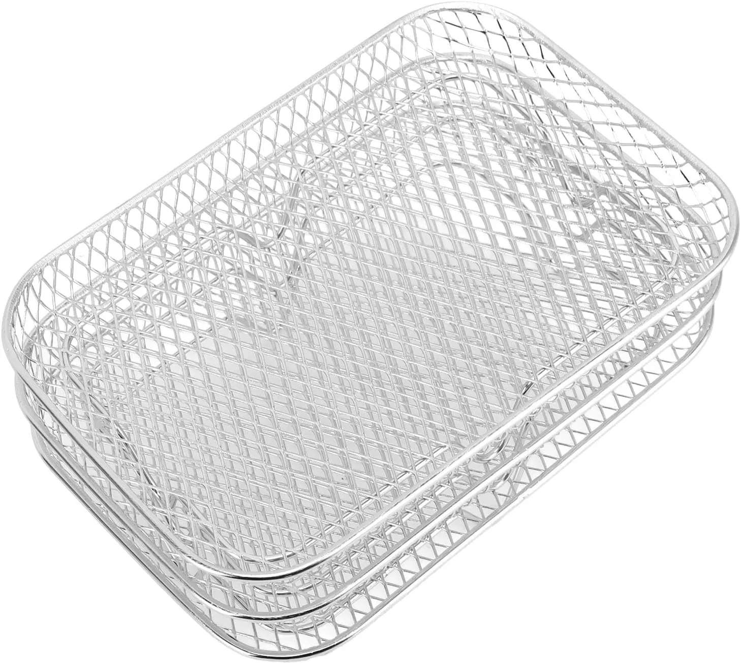 3PCS Stackable Multi Layer Dehydrator Rack - Stainless Steel Fryer Rack, Stackable Design, Multifunctional 8 Inch Compatibility, Designed with Side Handles for Easy Use (Rectangle (12 X 10 X 1.5cm /