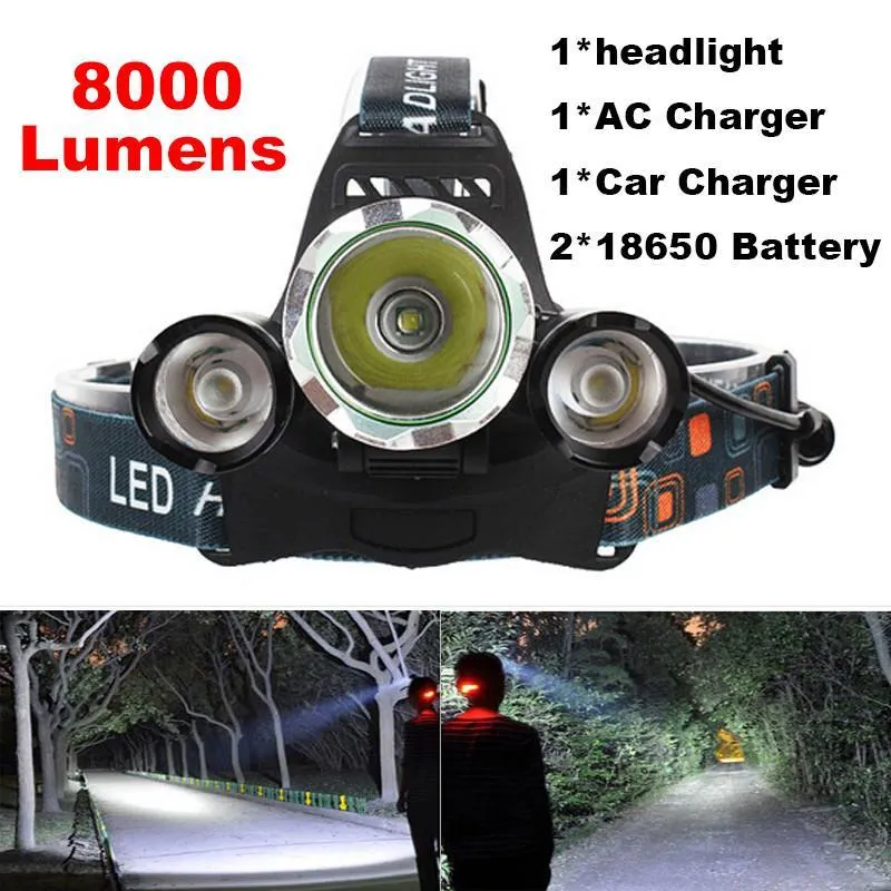 4-mode 8000Lm  LED Headlamp Set