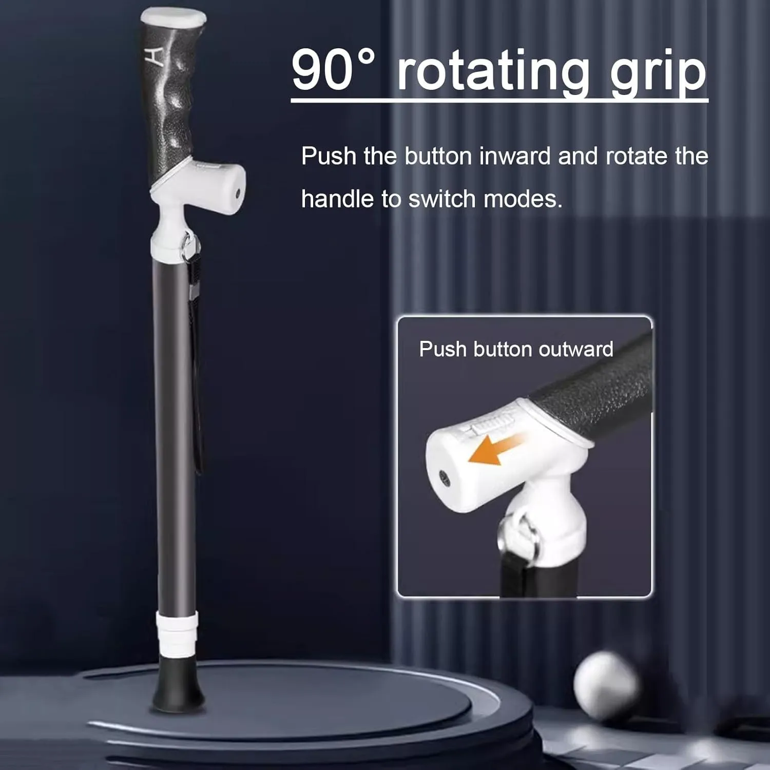 4-Sect Telescopic Trekking Poles Multifunctional Hiking Sticks Non-Slip Titanium Alloy Walking Stick 90° Rotatable Grip - Trekking Hiking Pole
