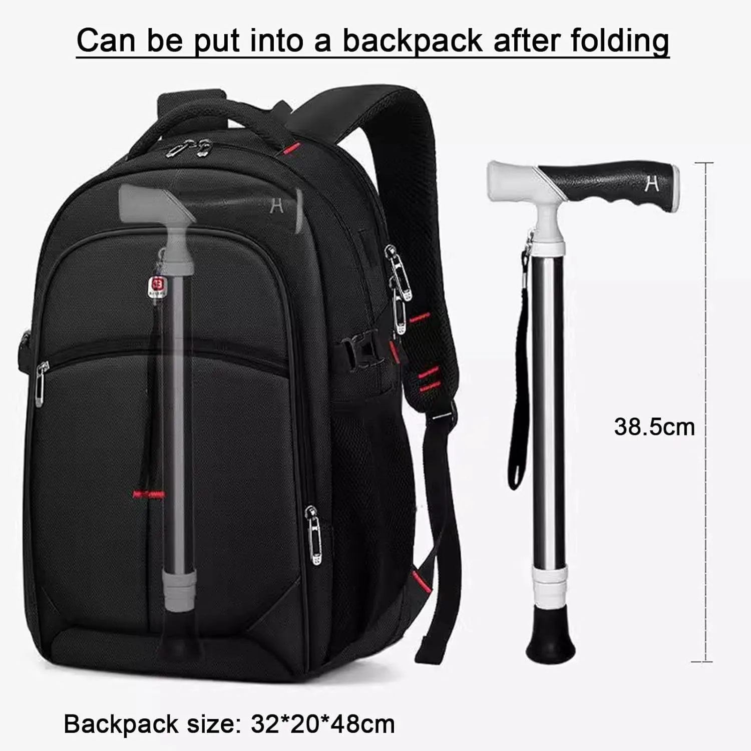 4-Sect Telescopic Trekking Poles Multifunctional Hiking Sticks Non-Slip Titanium Alloy Walking Stick 90° Rotatable Grip - Trekking Hiking Pole
