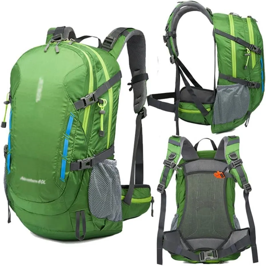 40L Men's Backpack Mountaineering Bag Hiking Outdoor Backpack Mountaineering Sports Bag(Argento)
