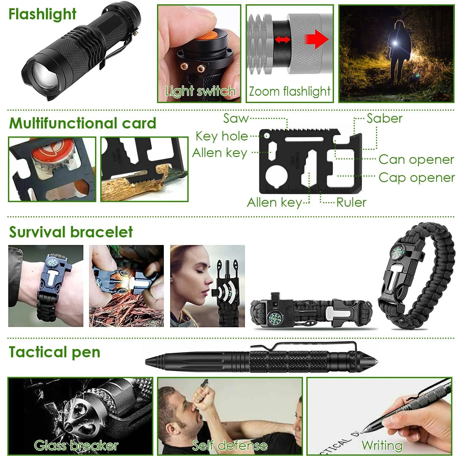 47Pcs Emergency Survival Kit Survival EDC Gear/Equipment