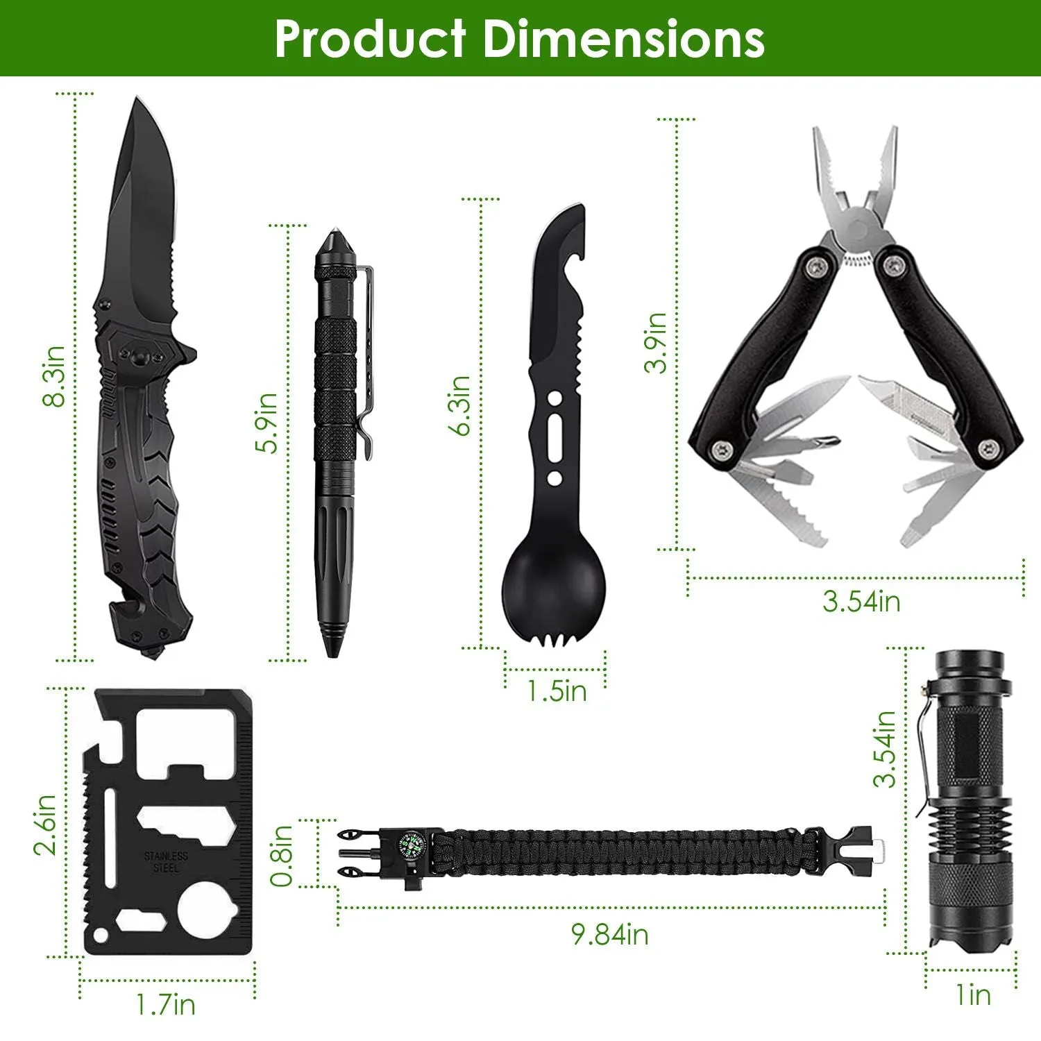 47Pcs Emergency Survival Kit Survival EDC Gear/Equipment