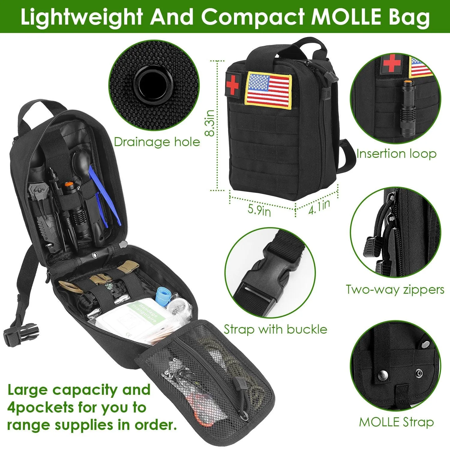 47Pcs Emergency Survival Kit Survival EDC Gear/Equipment