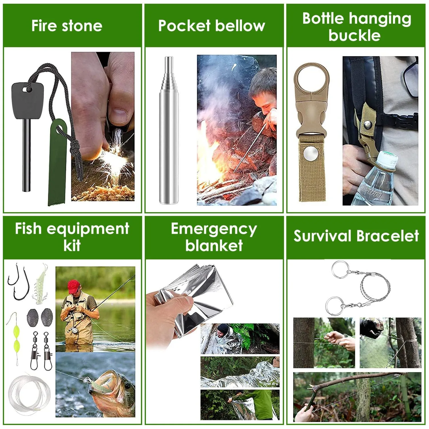 47Pcs Emergency Survival Kit Survival EDC Gear/Equipment
