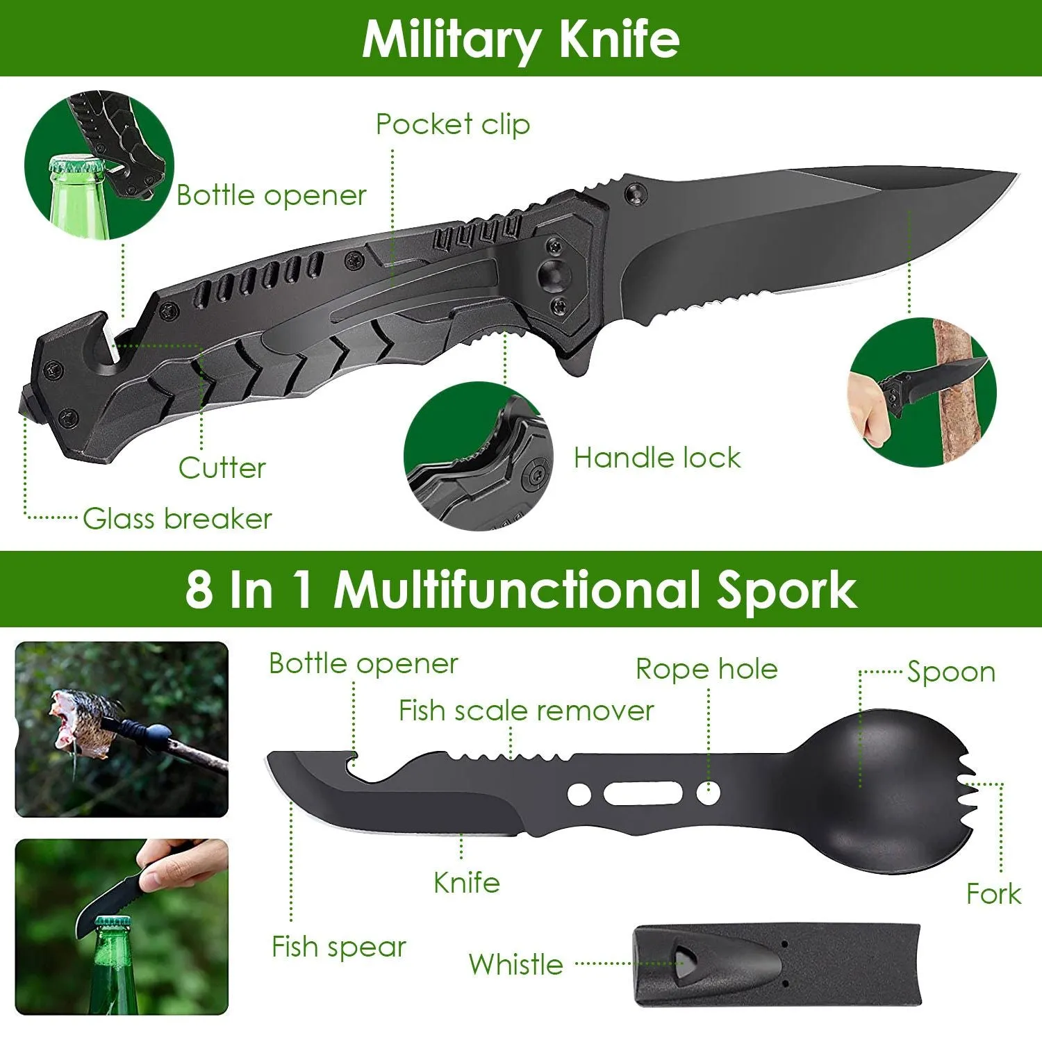 47Pcs Emergency Survival Kit Survival EDC Gear/Equipment