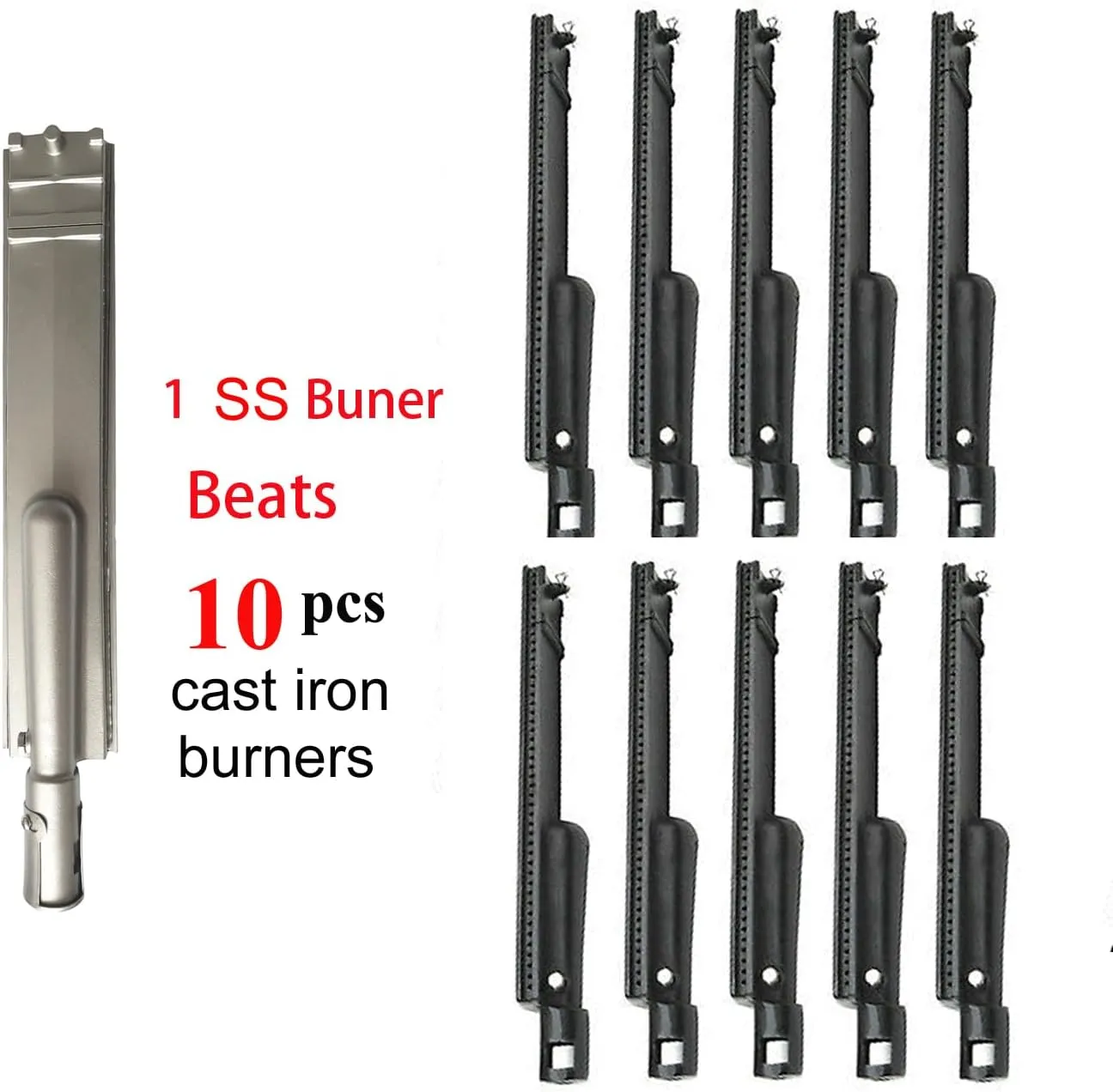 4pcs 16516 Stainless Steel Burners for Bull Grill Replacement Parts   4pcs 16631 Flame Tamer Flavor Bar   3pcs 16520 Heat Plate Shield Set,Fits for Bull, Lion, Cal Flame 4 Burner Gas Grills