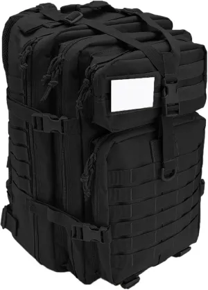 50L Tactical Backpacks Man Traveling Bags Survival Outdoor 3P Assault Pack EDC Molle Pack Hiking Trekking Hunting Bag(Black)