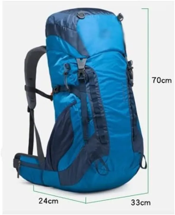 52L Outdoor Mountaineering Bag Mountaineering Backpack Mountaineering Sports Bag with Rain Cover(Black)
