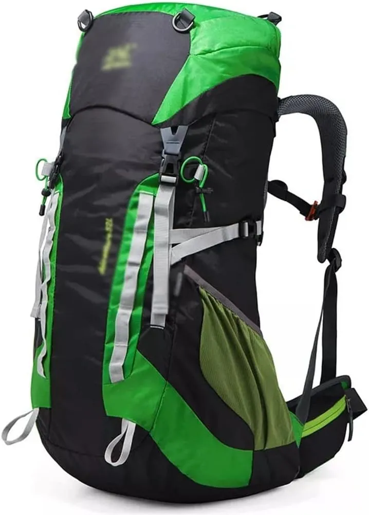52L Outdoor Mountaineering Bag Mountaineering Backpack Mountaineering Sports Bag with Rain Cover(Black)