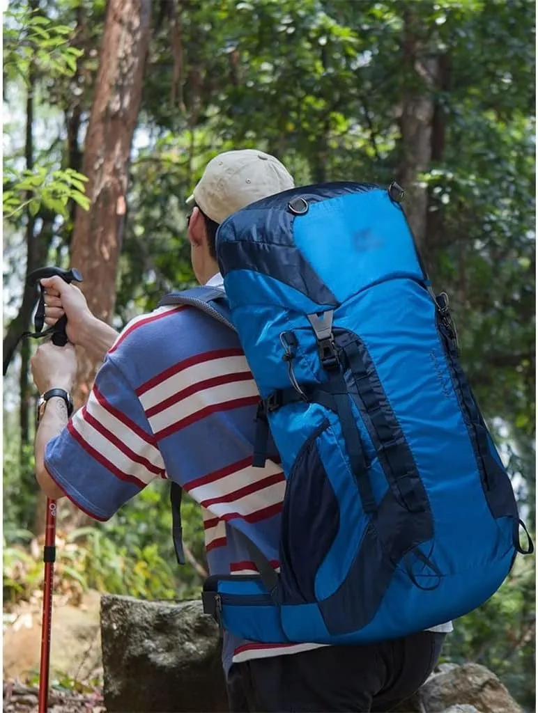 52L Outdoor Mountaineering Bag Mountaineering Backpack Mountaineering Sports Bag with Rain Cover(Black)