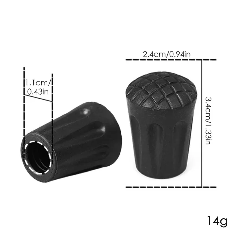 6 Pcs Nordic Walking Pole Tip Protectors Set - Rubber Buffer Replacement Tips for Hiking Sticks