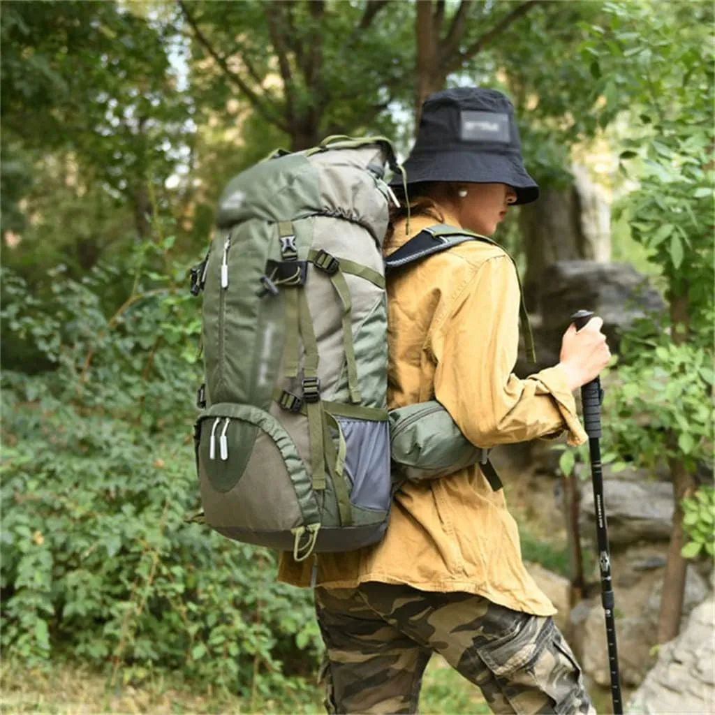 60L Mountaineering Bag Travel Backpack Outdoor Camping Rucksack Men's Backpack (D,As the picture shows)