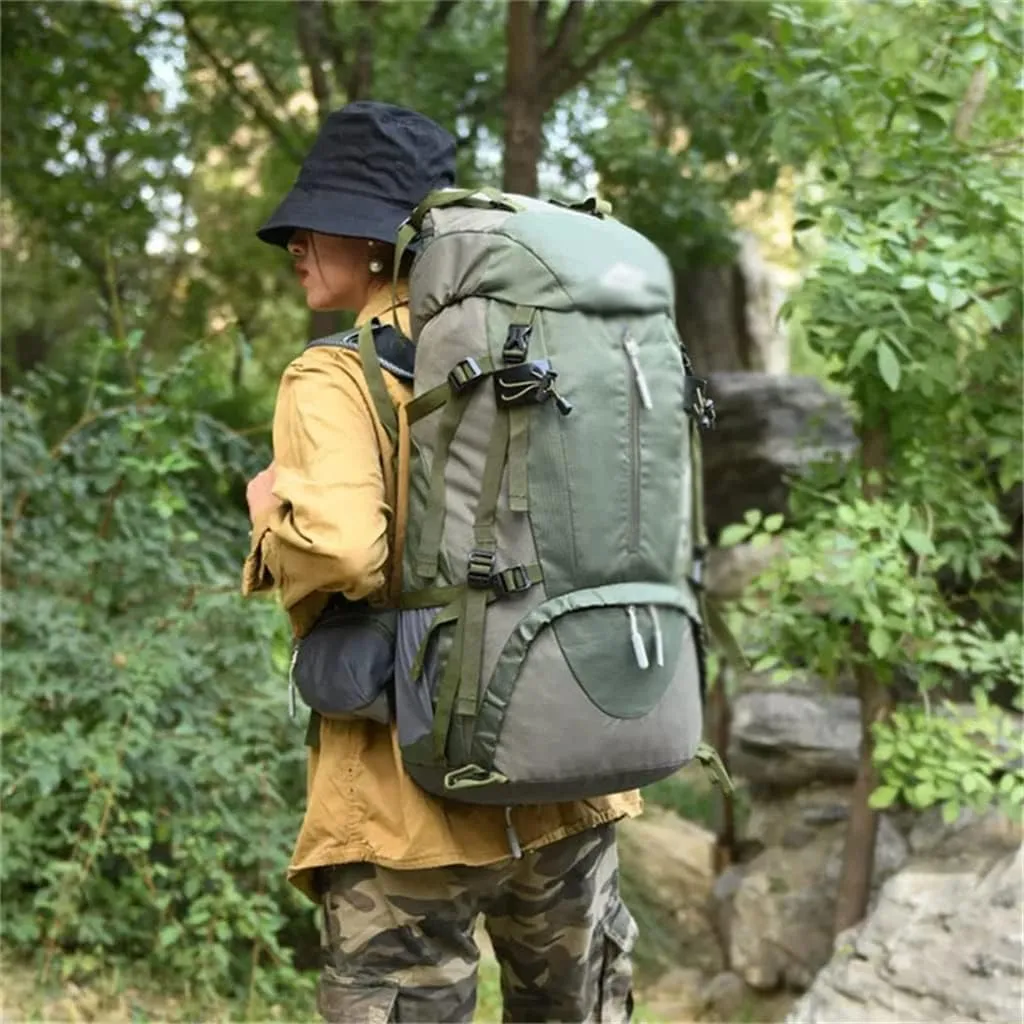 60L Mountaineering Bag Travel Backpack Outdoor Camping Rucksack Men's Backpack (D,As the picture shows)