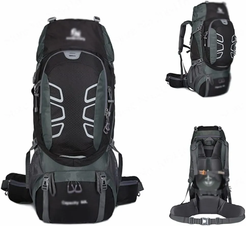 60L mountaineering hiking outdoor men's and women's bag camping mountaineering backpack travel bag(D)