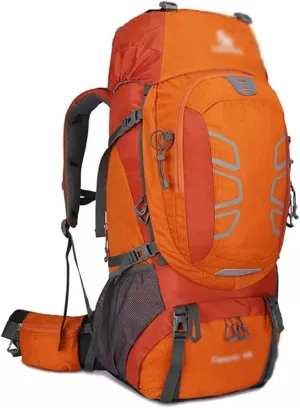 60L mountaineering hiking outdoor men's and women's bag camping mountaineering backpack travel bag(D)