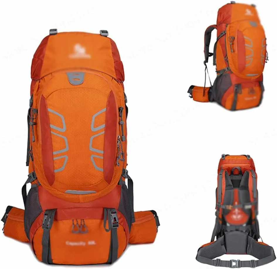 60L mountaineering hiking outdoor men's and women's bag camping mountaineering backpack travel bag(D)