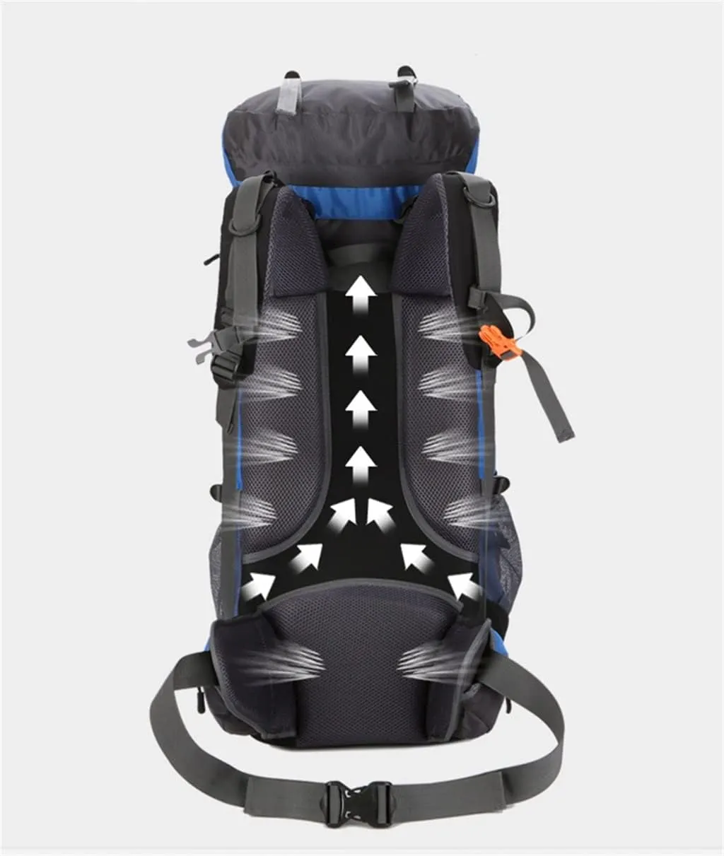 60L Outdoor Mountaineering Bag Hiking Backpack Sports Bag Mountaineering Rucksack(Gray)