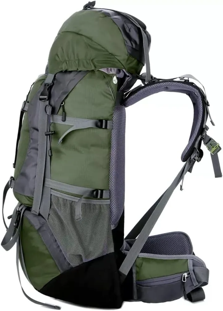 60L Outdoor Mountaineering Bag Hiking Backpack Sports Bag Mountaineering Rucksack(Gray)