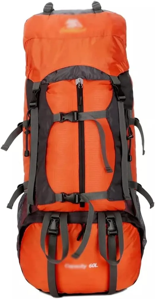 60L Outdoor Mountaineering Bag Hiking Backpack Sports Bag Mountaineering Rucksack(Gray)