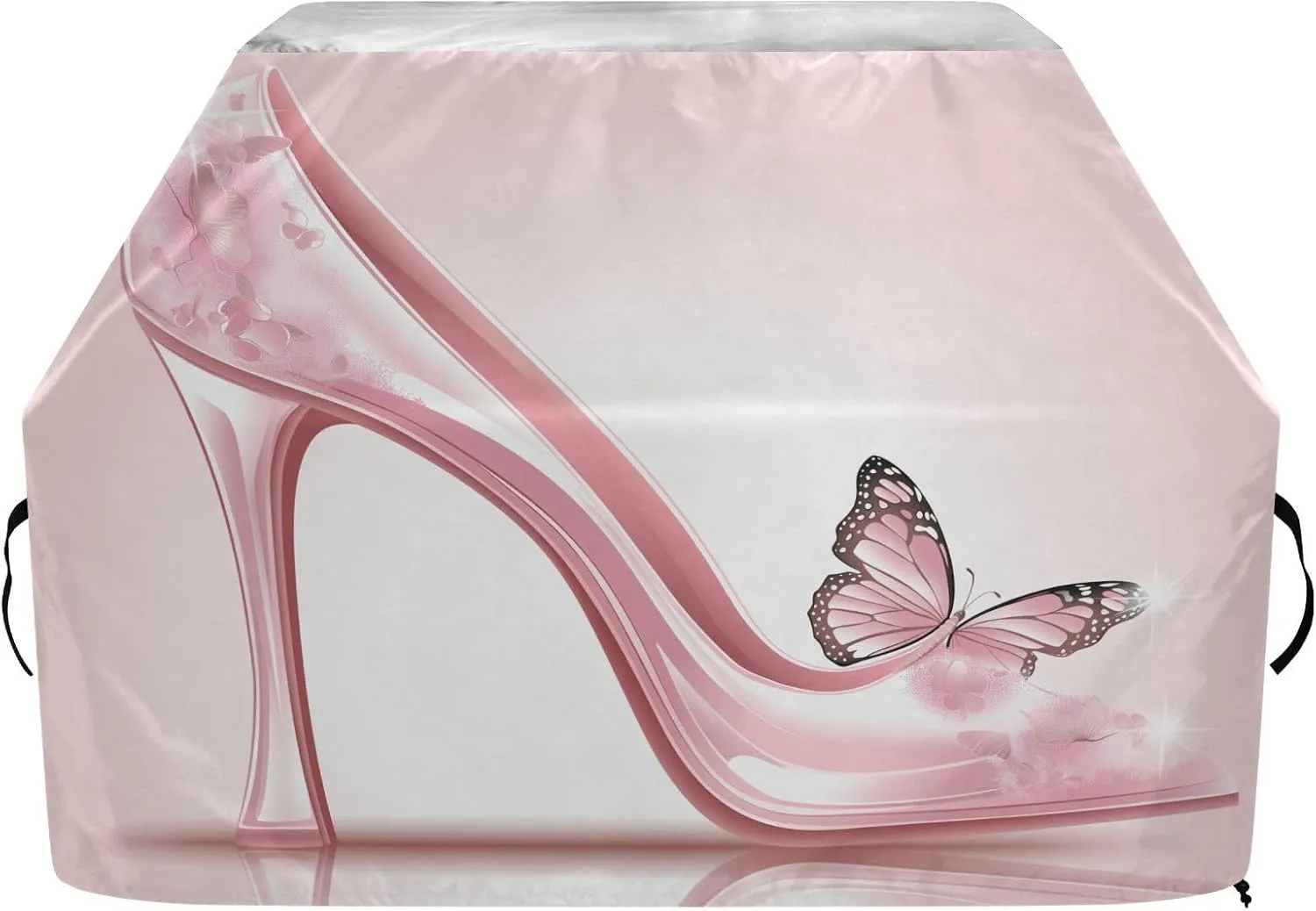 65 Inch Heavy-Duty Waterproof Elegant Pink High Heel Shoes Grill Cover for BBQ/Gas Grills Outdoor - Windproof Edges All Weather Protection Barbecue Covers （189）