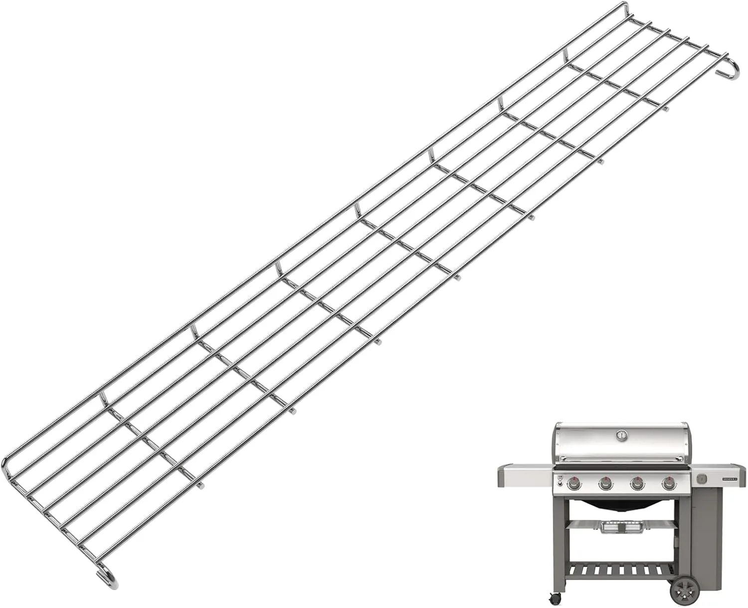 66045 Warming Rack for Weber Genesis II 400 Series, Genesis GS4 II SE/S/E-410, II S/E-435 Series Gas Grills, Stainless Steel Grill Rack for Weber Genesis 2 Grill Parts Replacement, 32.7''