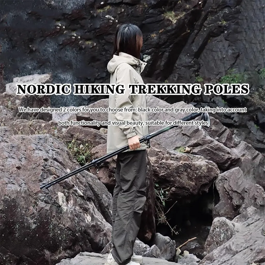 7075 Aluminum Hiking Sticks, Ultralight Nordic Walking Gear, Adjustable Telescopic Trekking Poles, with EVA Grip