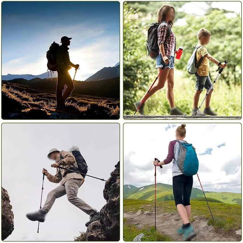7075 Aluminum Hiking Sticks, Ultralight Nordic Walking Gear, Adjustable Telescopic Trekking Poles, with EVA Grip