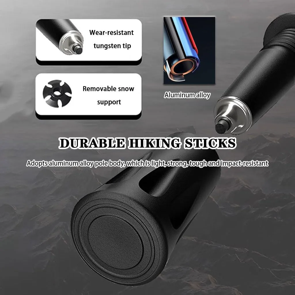 7075 Aluminum Hiking Sticks, Ultralight Nordic Walking Gear, Adjustable Telescopic Trekking Poles, with EVA Grip