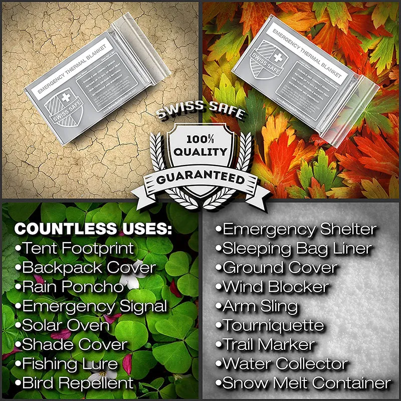 8 Pack Emergency Survival BLANKET 52"*84" Outdoor Goods Thermal Insulating Mylar Heat 52*84