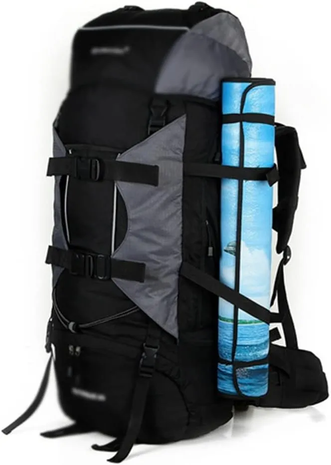 80L Multifunctional Outdoor Bag Large Capacity Backpack with Rain Cover Travel Backpack Mountaineering Travel Bag(E)