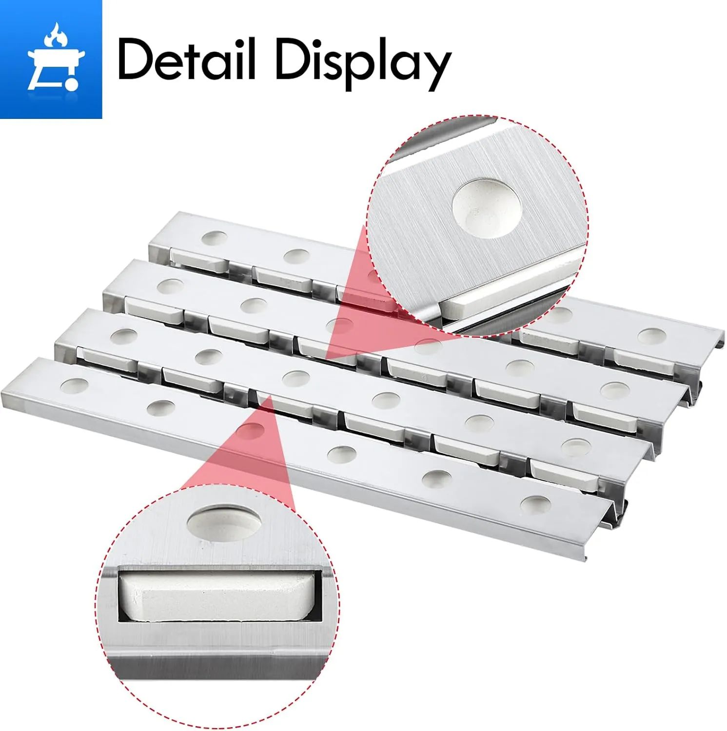814554 Ceramic Briquette Tray Replacement Parts for Wolf OG36 Parts Briquettes Twin Eagles Grill Briquettes S21759Y TEBQ36R-B TEBQ36G-B 36in BBQ Grill Briquette Trays Heat Plates Assembly