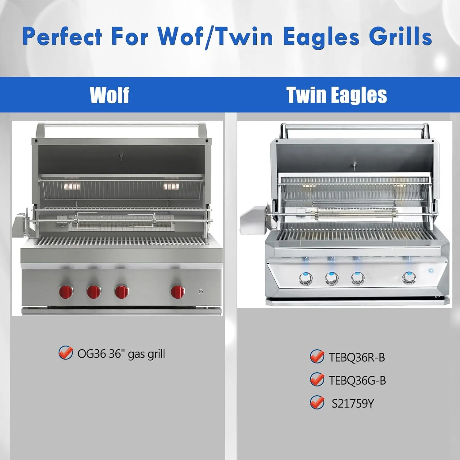814554 Ceramic Briquette Tray Replacement Parts for Wolf OG36 Parts Briquettes Twin Eagles Grill Briquettes S21759Y TEBQ36R-B TEBQ36G-B 36in BBQ Grill Briquette Trays Heat Plates Assembly
