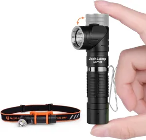 90 Degree EDC Flashlight, 1200 High Lumens Magnetic Flashlight with Clip, 6 Modes Rechargeable Led Headlamp, Pocket Tactical Flashlight for Working, Camping（Battery Included）