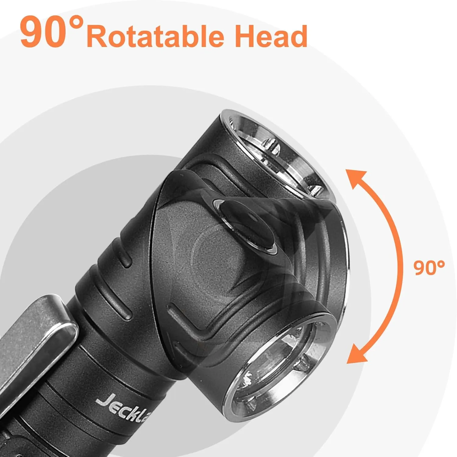 90 Degree EDC Flashlight, 1200 High Lumens Magnetic Flashlight with Clip, 6 Modes Rechargeable Led Headlamp, Pocket Tactical Flashlight for Working, Camping（Battery Included）