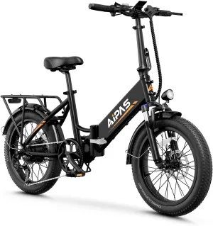 A2 Folding Electric Bike, 20'' Fat Tire Electric Bike with 750W Motor, 48V Removable Battery, 28MPH Max Speed, 62 Mile Range, Step-Through Frame and 7-Speed