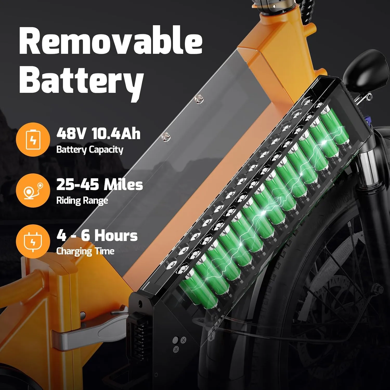 A2 Folding Electric Bike, 20'' Fat Tire Electric Bike with 750W Motor, 48V Removable Battery, 28MPH Max Speed, 62 Mile Range, Step-Through Frame and 7-Speed