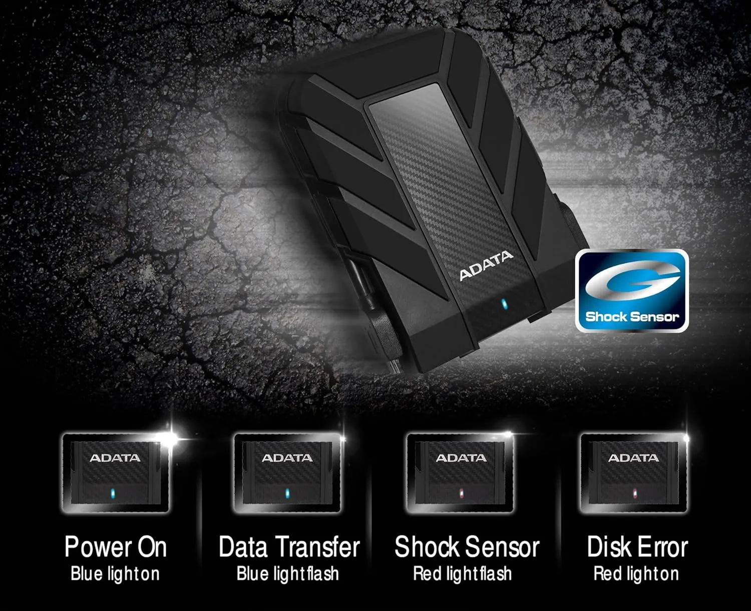 ADATA HD710 Pro 2TB USB 3.1 IP68 Waterproof/Shockproof/Dustproof Ruggedized External Hard Drive, Blue (AHD710P-2TU31-CBL)