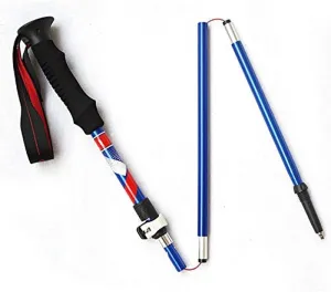Adjustable Collapsible Trekking Pole – Aluminum Alloy Walking Stick with Quick Lock, Non-Slip Rubber Foot, Folding Design for Hiking, Camping, and Outdoor Activities